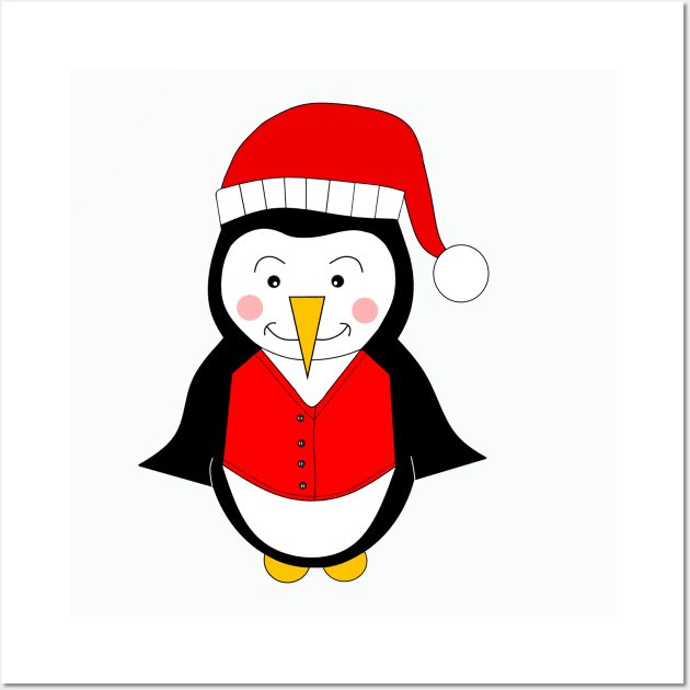 MERRY Christmas Funny Penguin. Wall Art by SartorisArt1